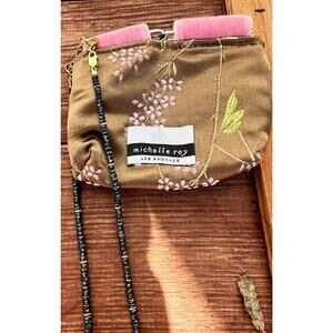 Michelle Roy Lapis Lazuli Crystal Bead Necklace & Jewelry Pouch